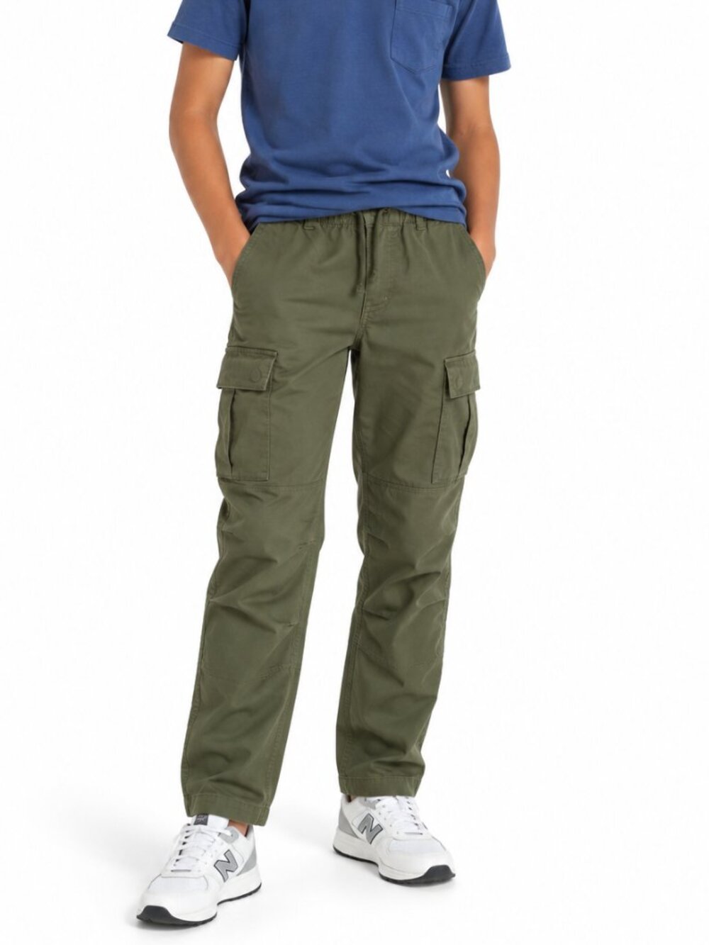 Polo Ralph Lauren Boys Olive Green Cargo Pants Elastic Waist Size 16